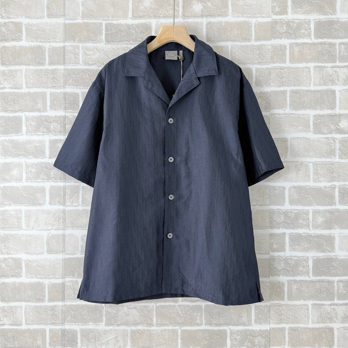 Navy Cotton Camp Collar Short-Sleeve - Men's