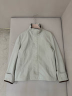 Navy Wool Stand Collar Blouson - Men's