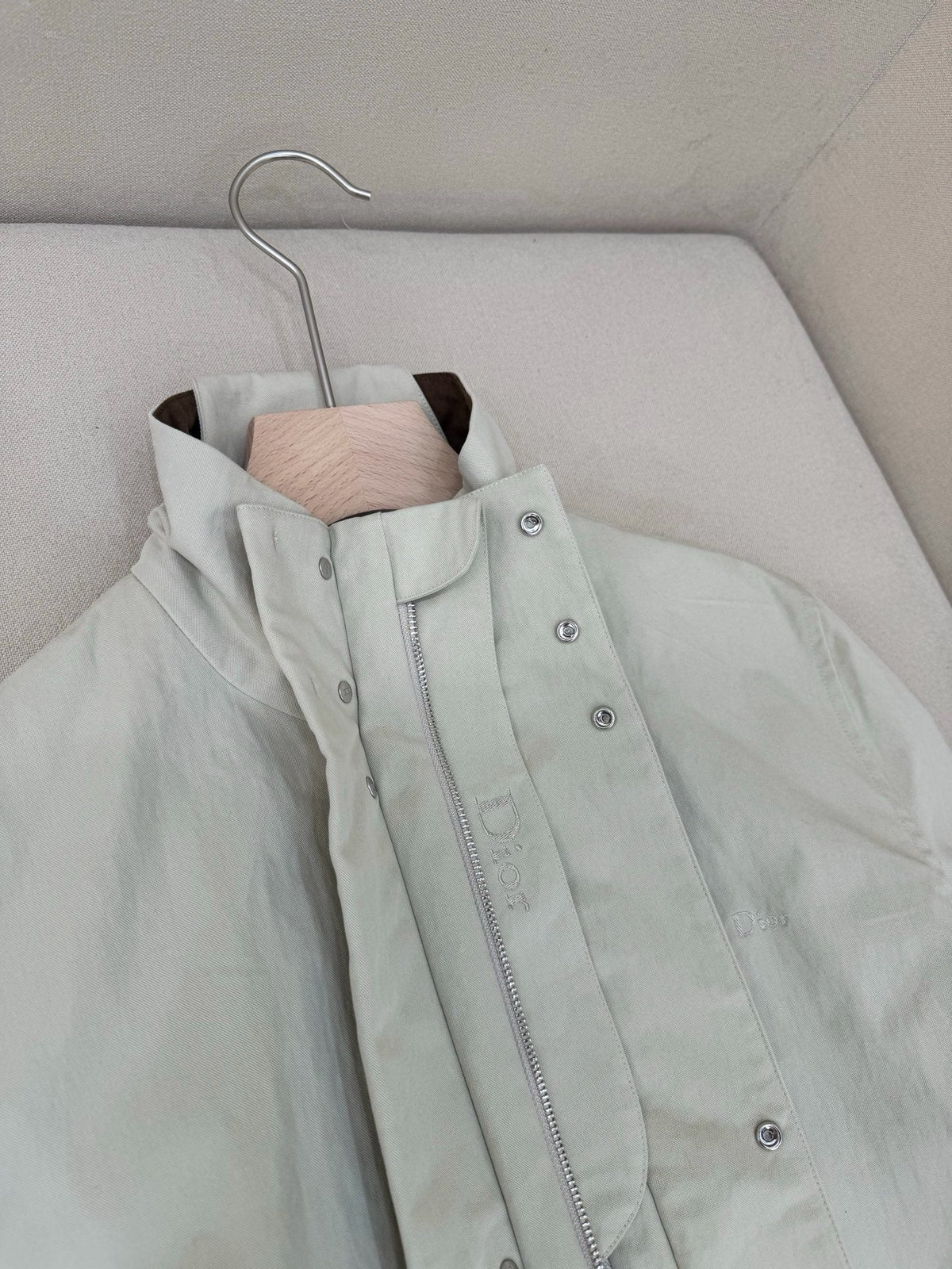 Navy Wool Stand Collar Blouson - Men's