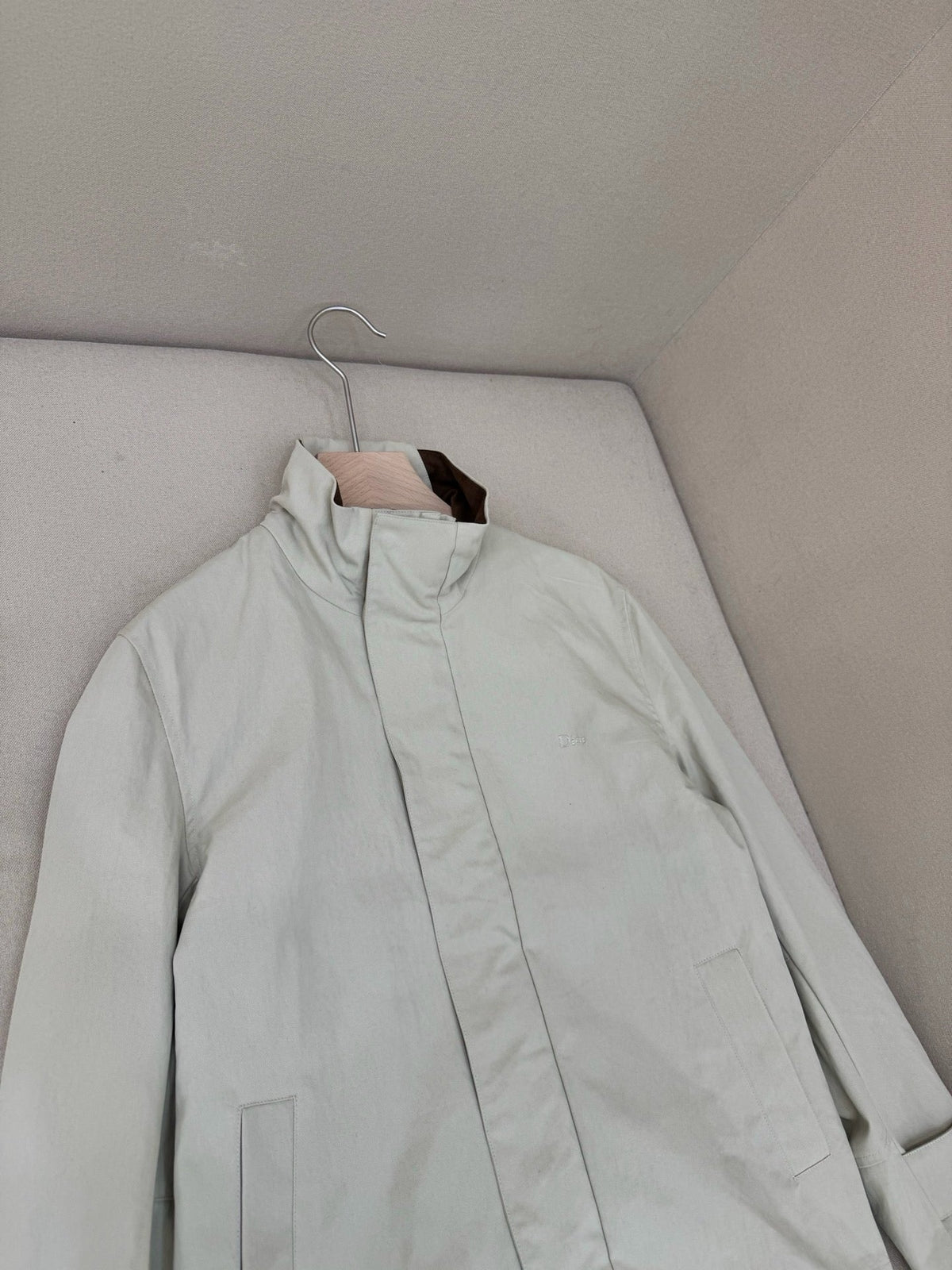 Navy Wool Stand Collar Blouson - Men's
