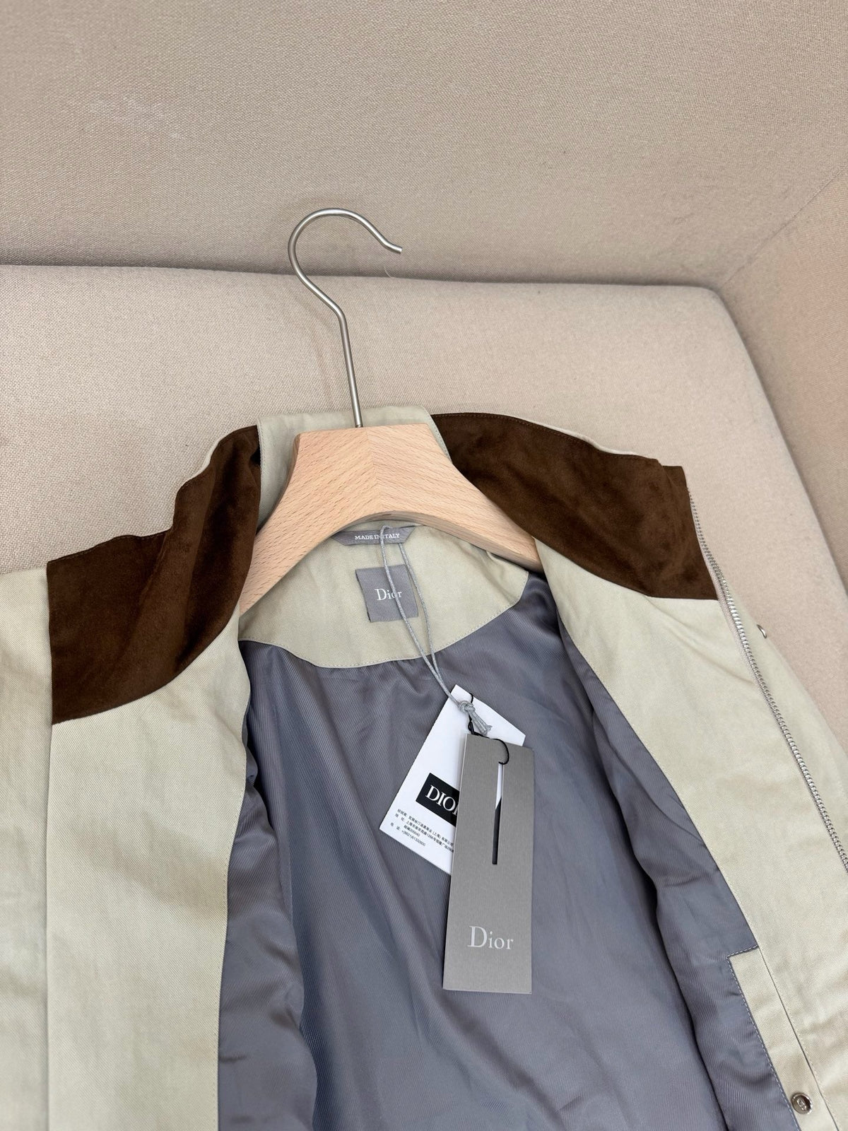 Navy Wool Stand Collar Blouson - Men's