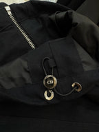 Navy Wool Stand Collar Blouson - Men's