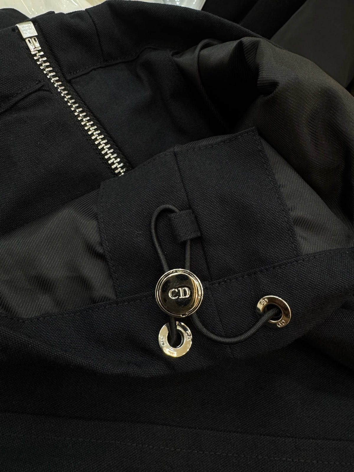 Navy Wool Stand Collar Blouson - Men's