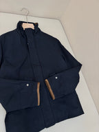 Navy Wool Stand Collar Blouson - Men's