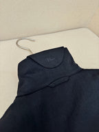 Navy Wool Stand Collar Blouson - Men's