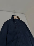 Navy Wool Stand Collar Blouson - Men's