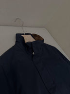 Navy Wool Stand Collar Blouson - Men's