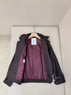 Grey Nylon Stand Collar Blouson - Men's