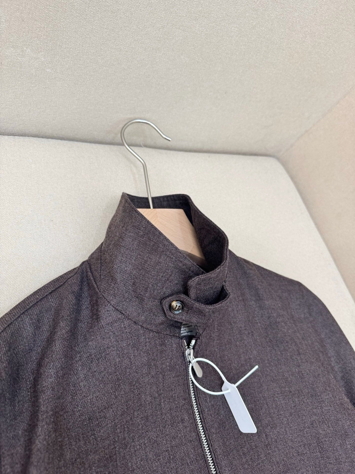 Grey Nylon Stand Collar Blouson - Men's