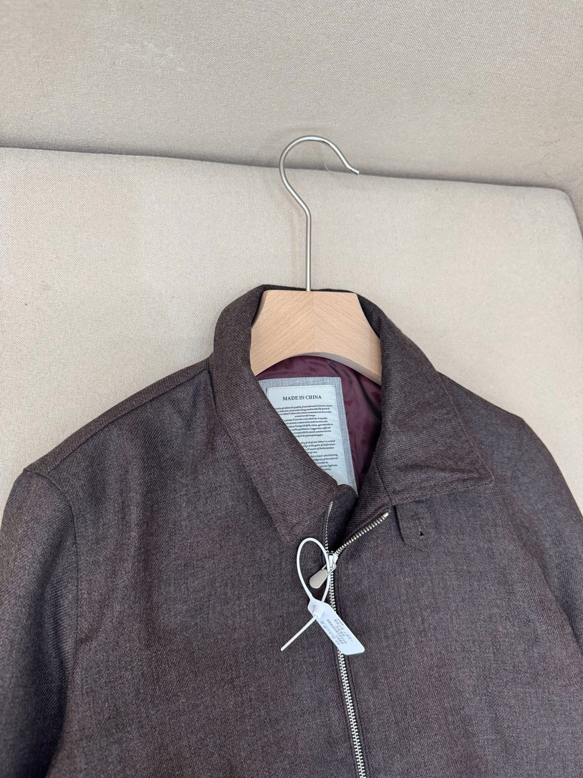 Grey Nylon Stand Collar Blouson - Men's