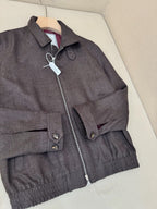 Grey Nylon Stand Collar Blouson - Men's