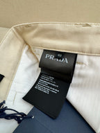 Cream Cotton Pleated Wide-Leg - Men's