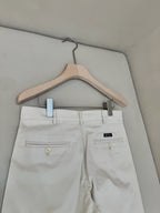 Cream Cotton Pleated Wide-Leg - Men's