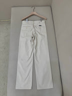 Cream Cotton Pleated Wide-Leg - Men's