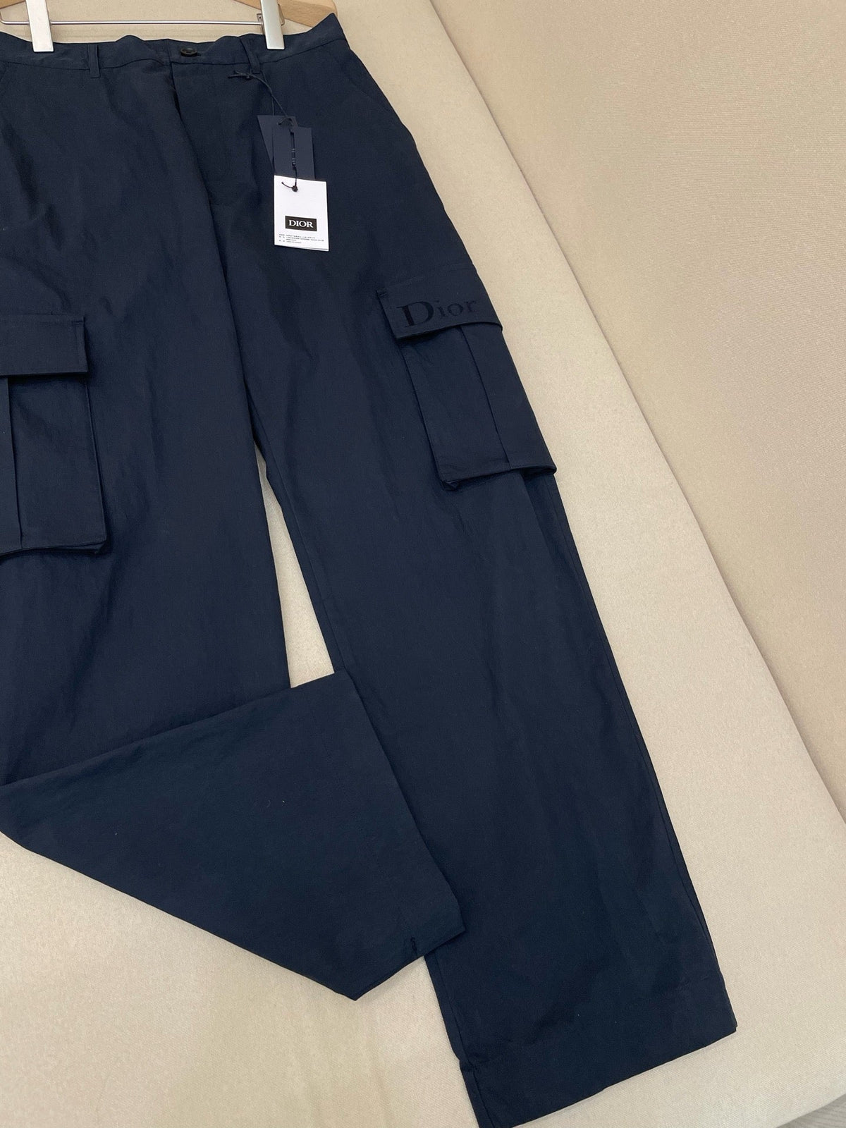 Navy Cotton Plain Cargo - Men's