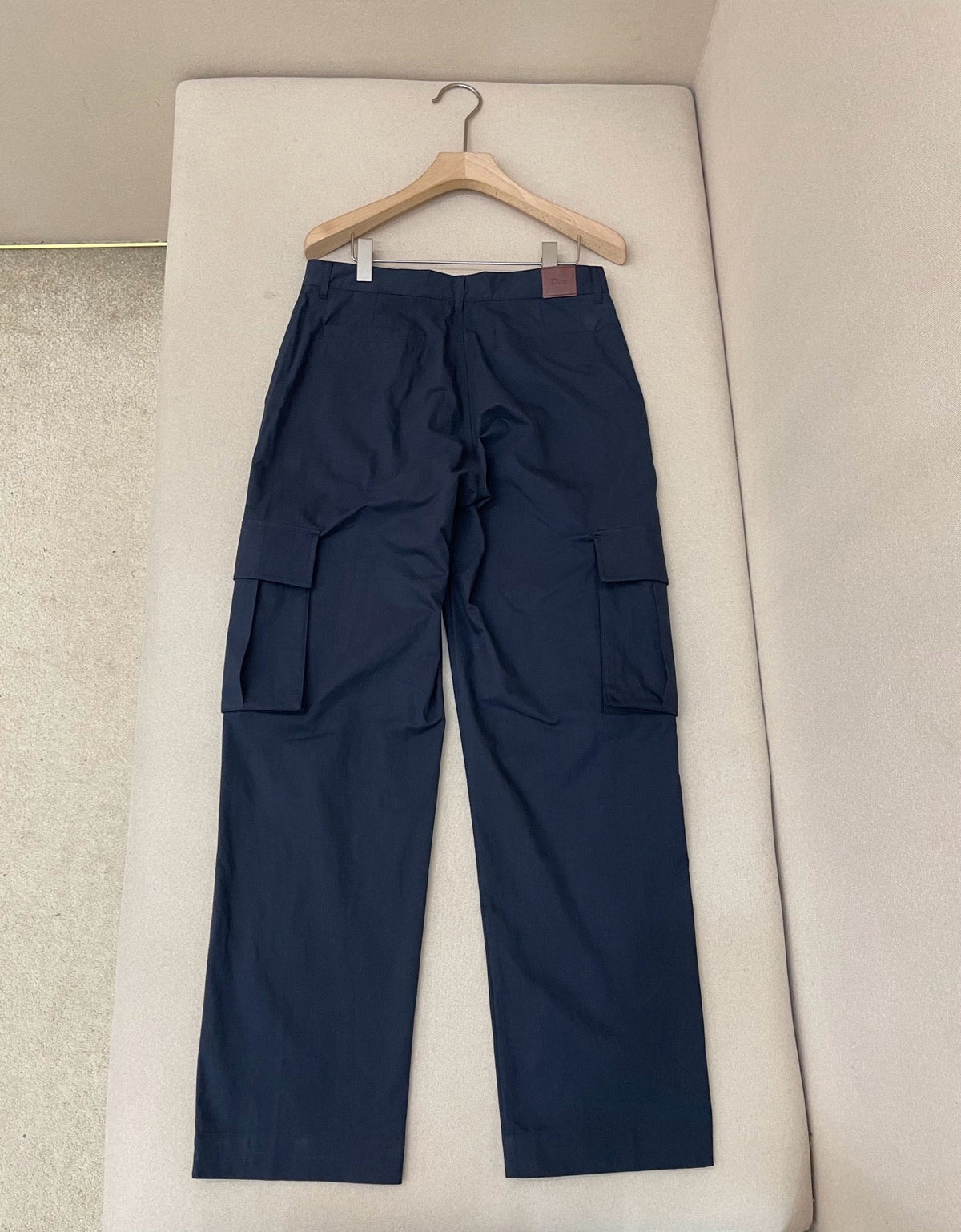 Navy Cotton Plain Cargo - Men's