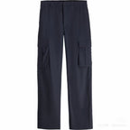 Navy Cotton Plain Cargo - Men's