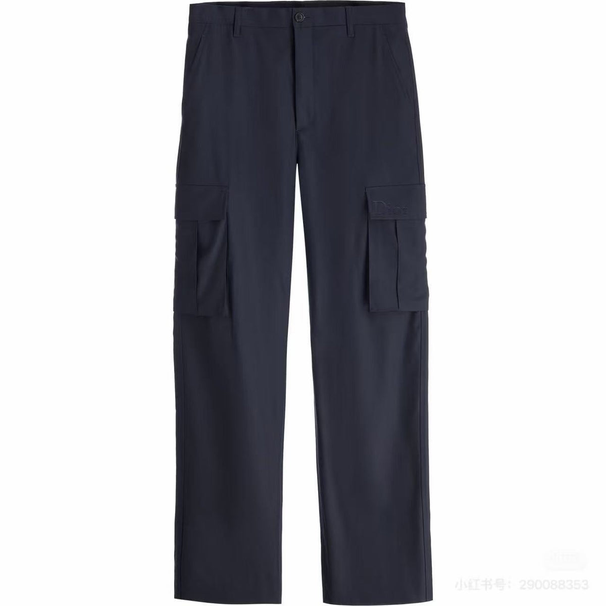 Navy Cotton Plain Cargo - Men's