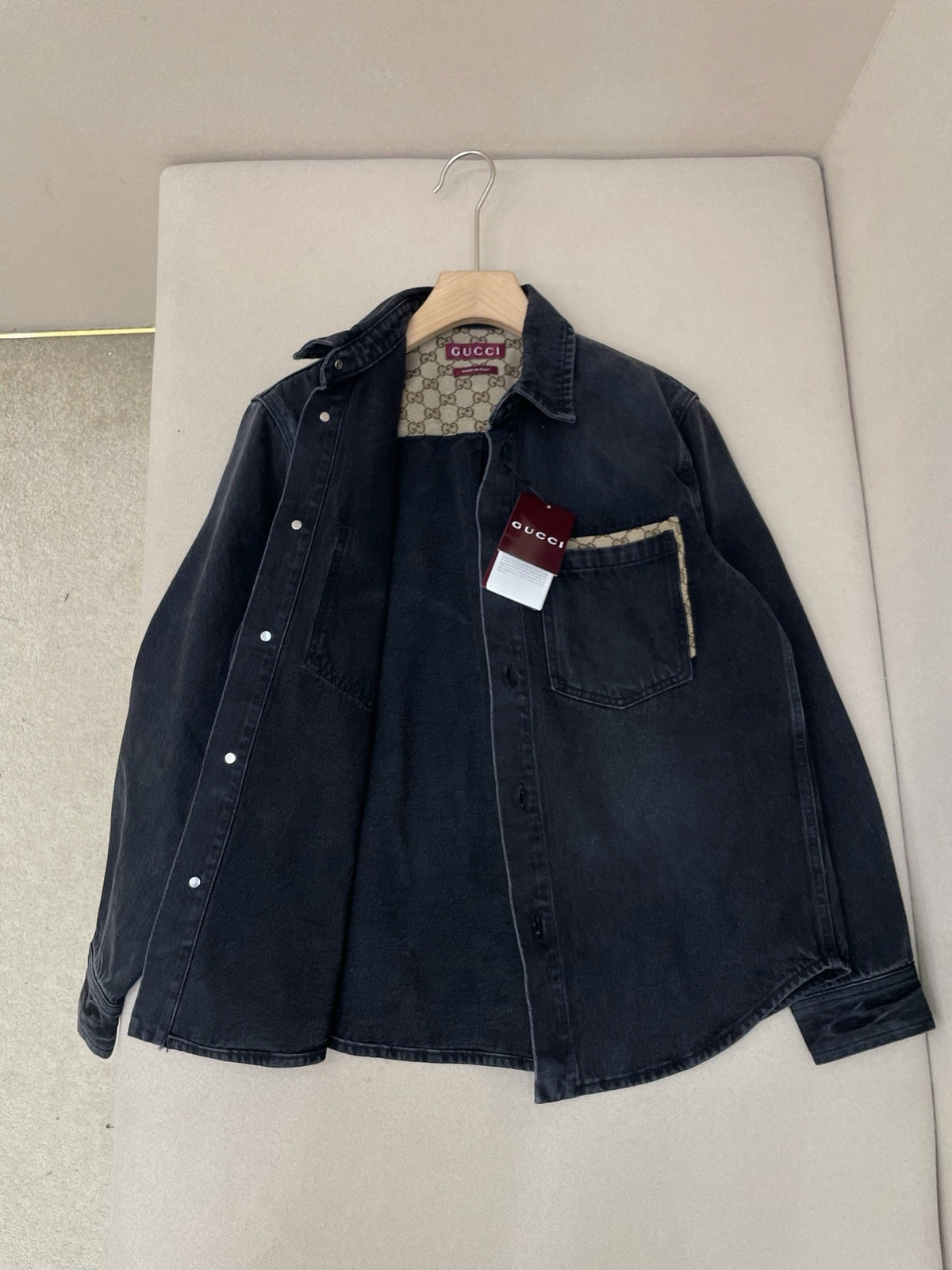 Black Denim Pocket Long-Sleeve - Men's
