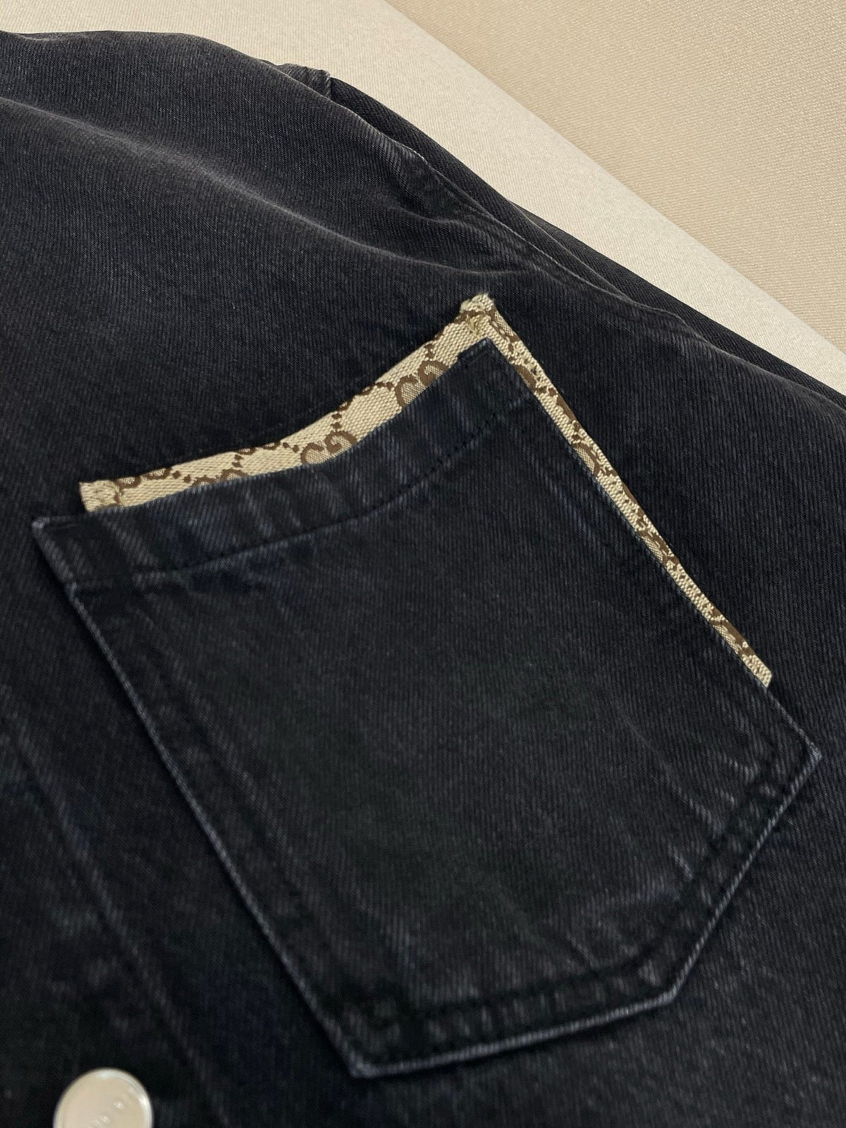 Black Denim Pocket Long-Sleeve - Men's