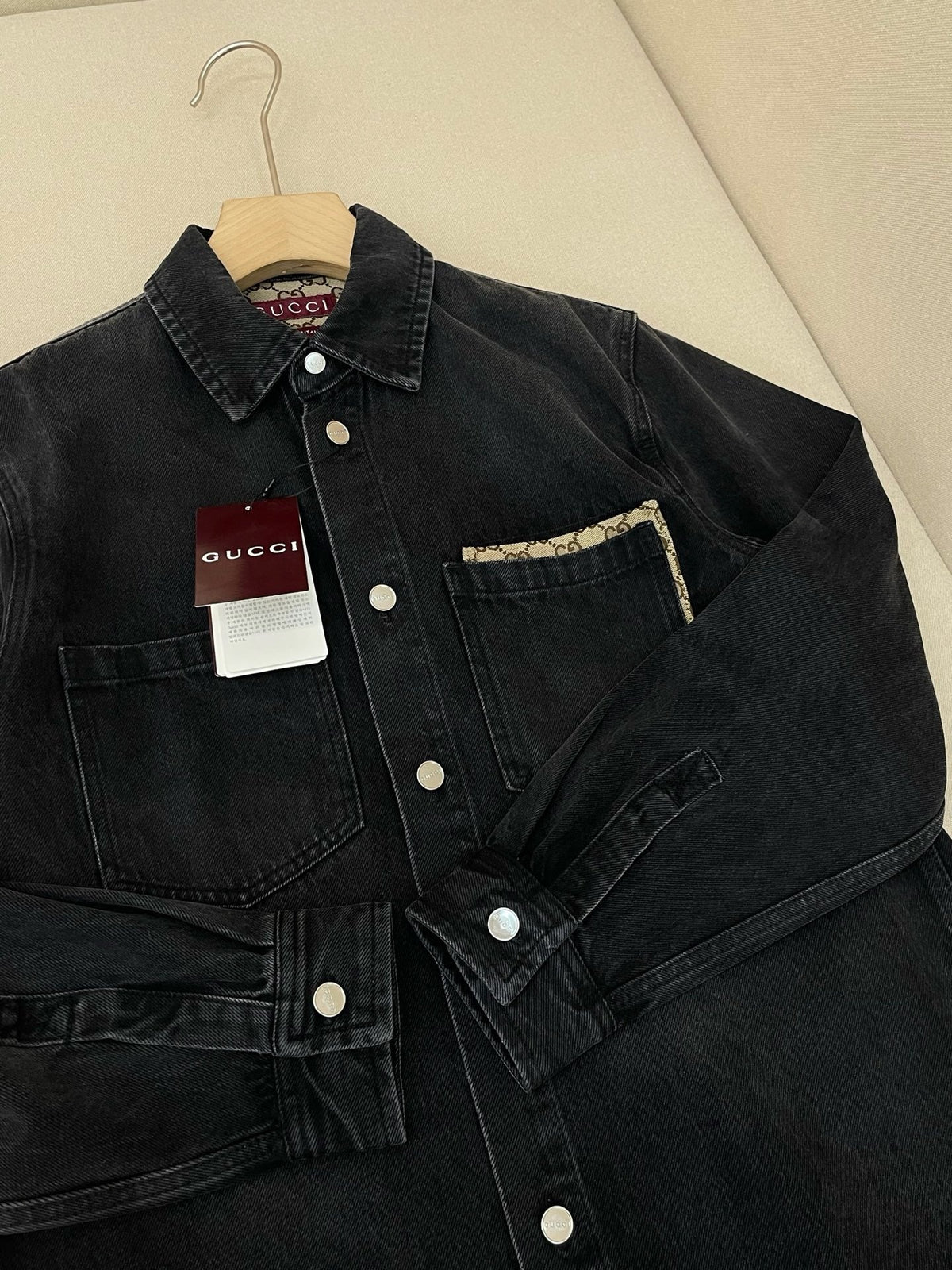Black Denim Pocket Long-Sleeve - Men's