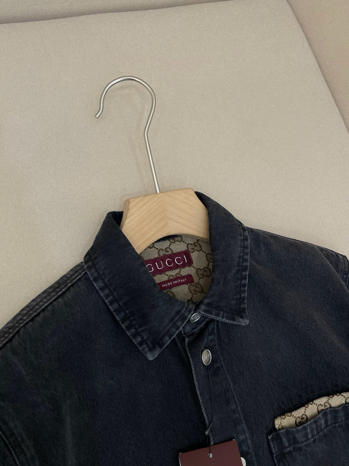 Black Denim Pocket Long-Sleeve - Men's