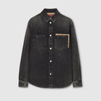 Black Denim Pocket Long-Sleeve - Men's