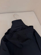 Black Nylon Plain Hooded - Men's