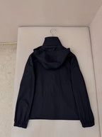 Black Nylon Plain Hooded - Men's