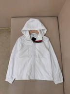 Black Nylon Plain Hooded - Men's