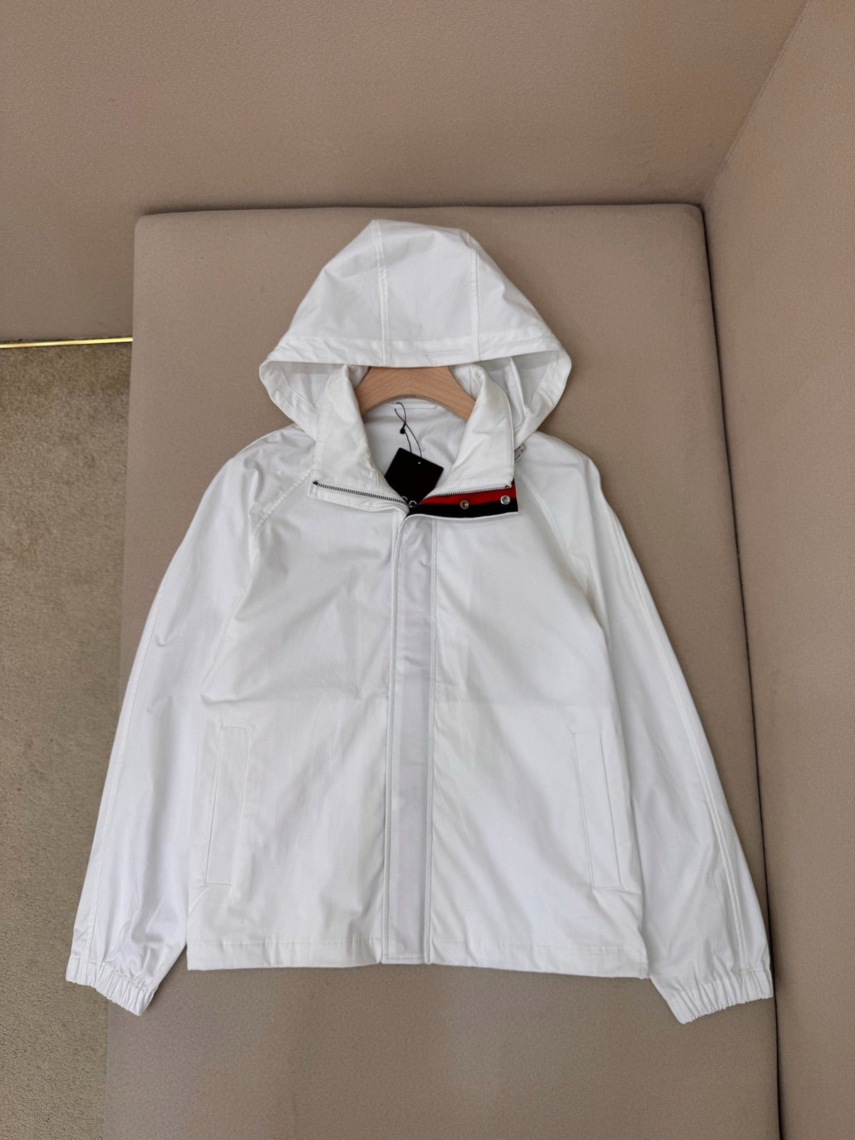 Black Nylon Plain Hooded - Men's