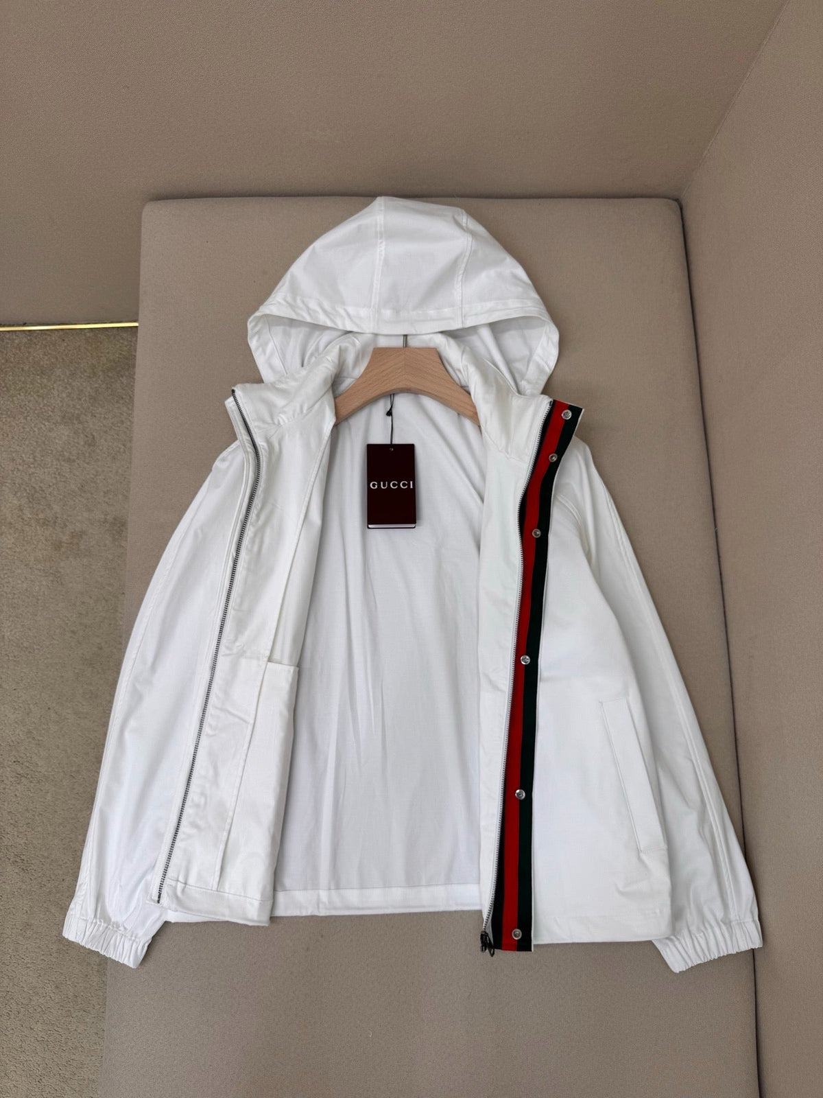 Black Nylon Plain Hooded - Men's