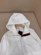 Black Nylon Plain Hooded - Men's