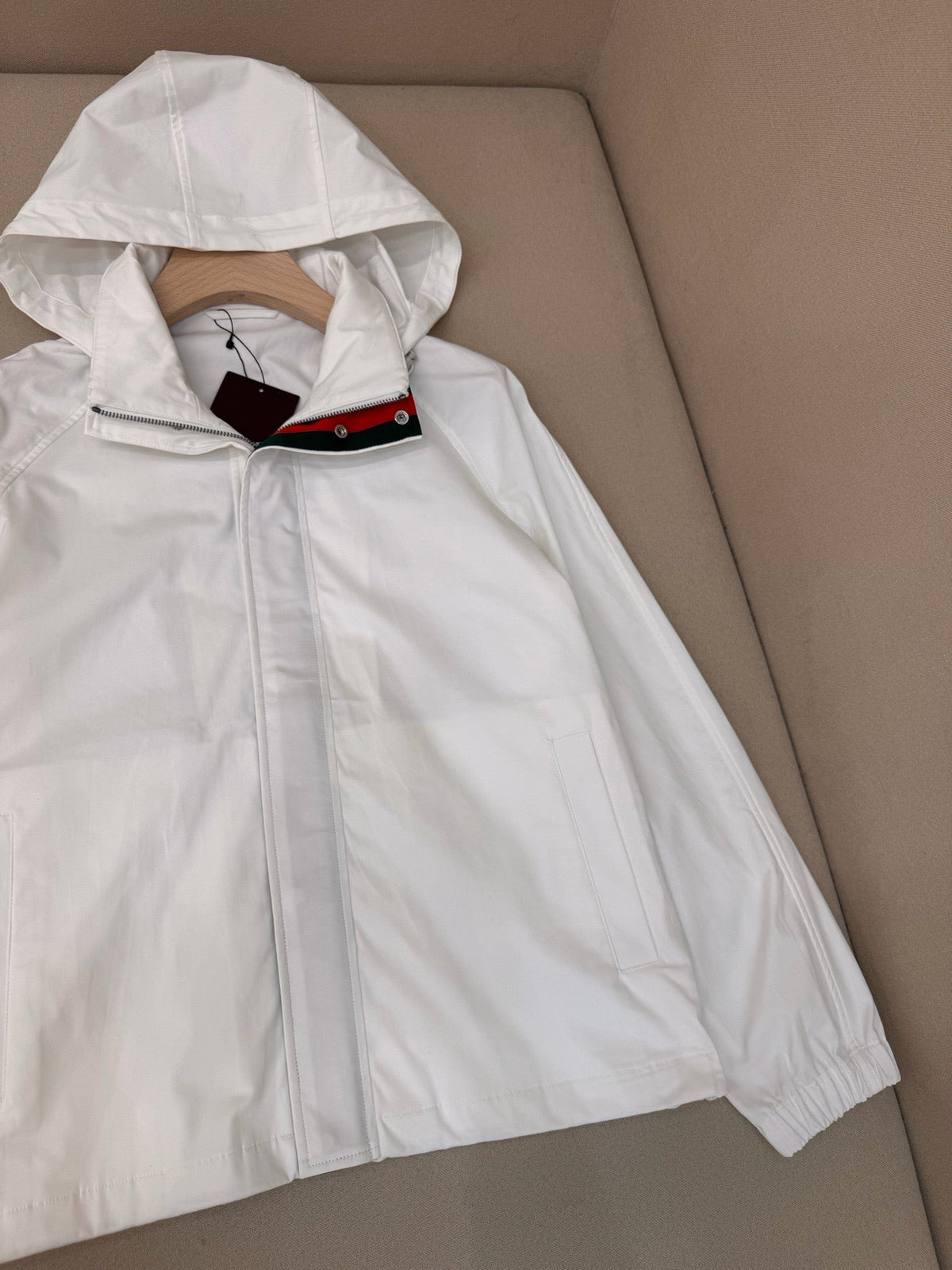 Black Nylon Plain Hooded - Men's