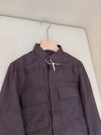 Brown Wool Plain Shirt Jacket - Men's