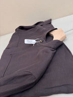 Brown Wool Plain Shirt Jacket - Men's
