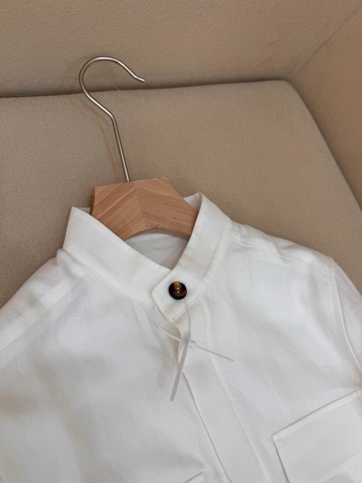Brown Wool Plain Shirt Jacket - Men's