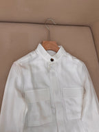 Brown Wool Plain Shirt Jacket - Men's