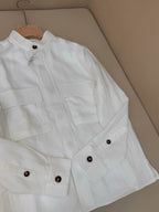Brown Wool Plain Shirt Jacket - Men's