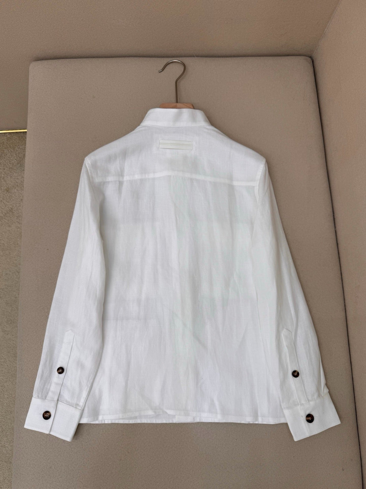 Brown Wool Plain Shirt Jacket - Men's