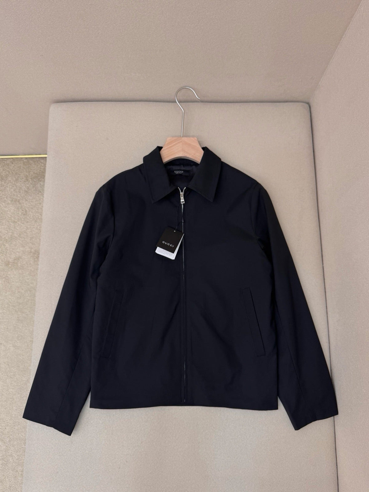Navy Cotton Plain Blouson - Men's