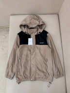 Beige Nylon Colourblock Hooded - Men's