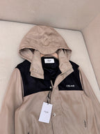 Beige Nylon Colourblock Hooded - Men's