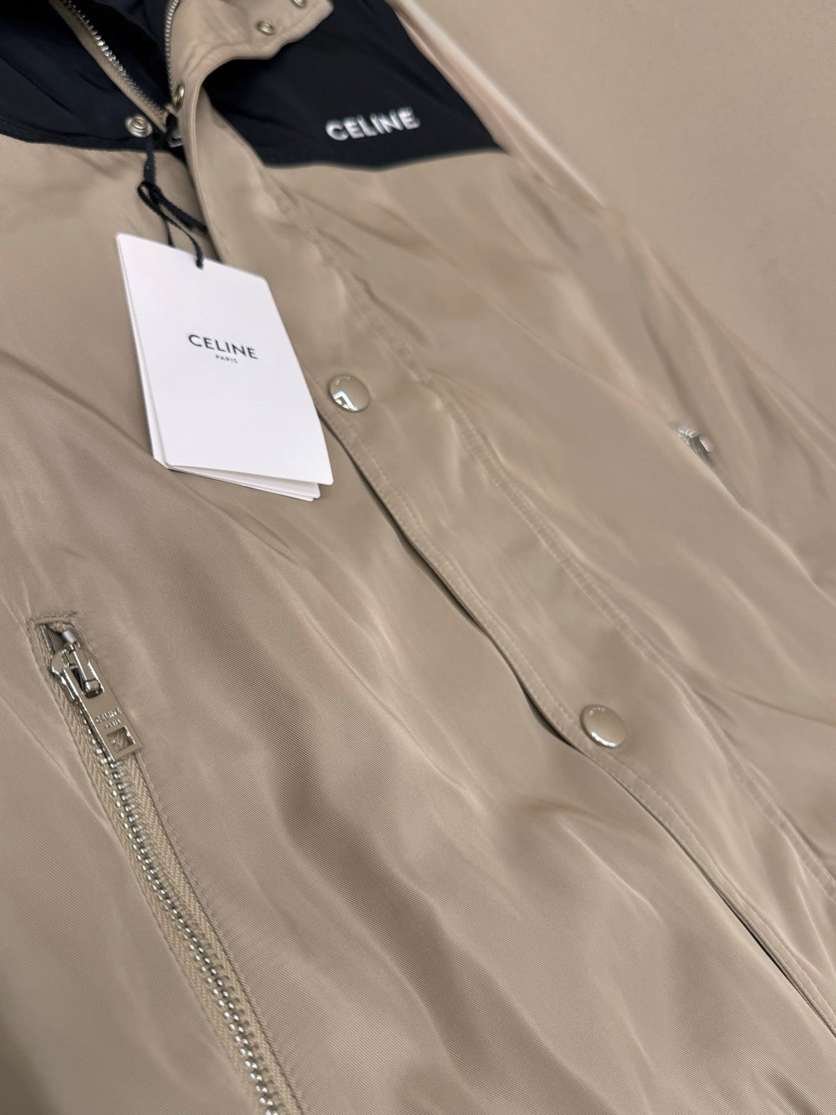 Beige Nylon Colourblock Hooded - Men's