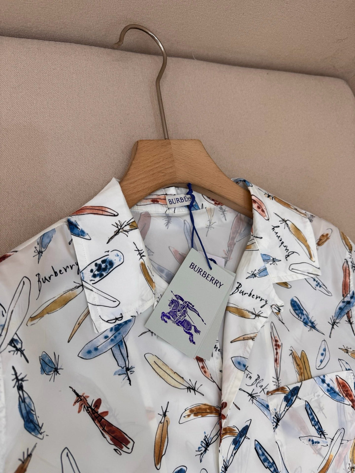 White Silk Print Short-Sleeve - Men's