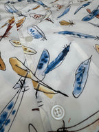 White Silk Print Short-Sleeve - Men's
