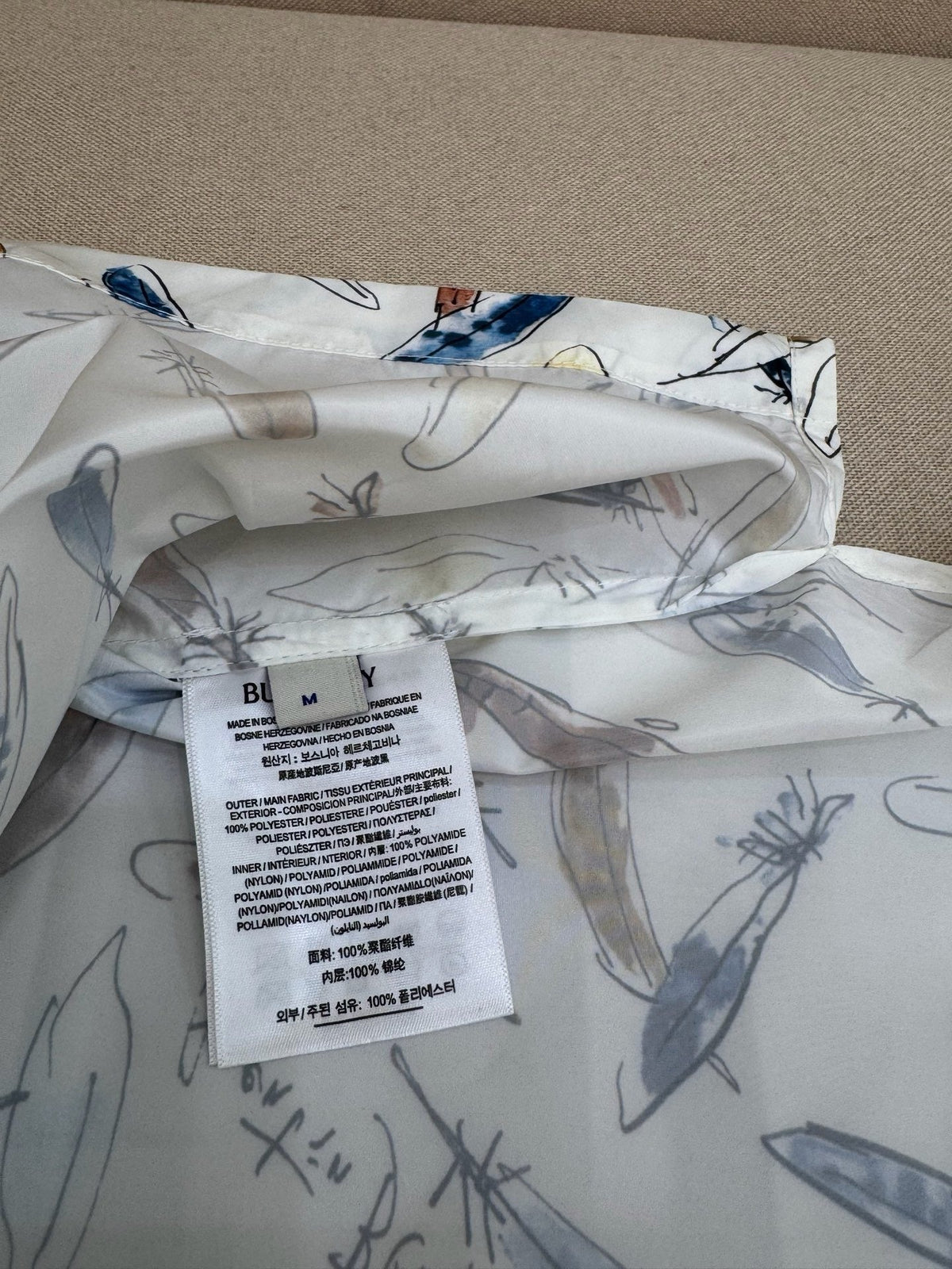 White Silk Print Short-Sleeve - Men's
