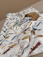 White Silk Print Short-Sleeve - Men's