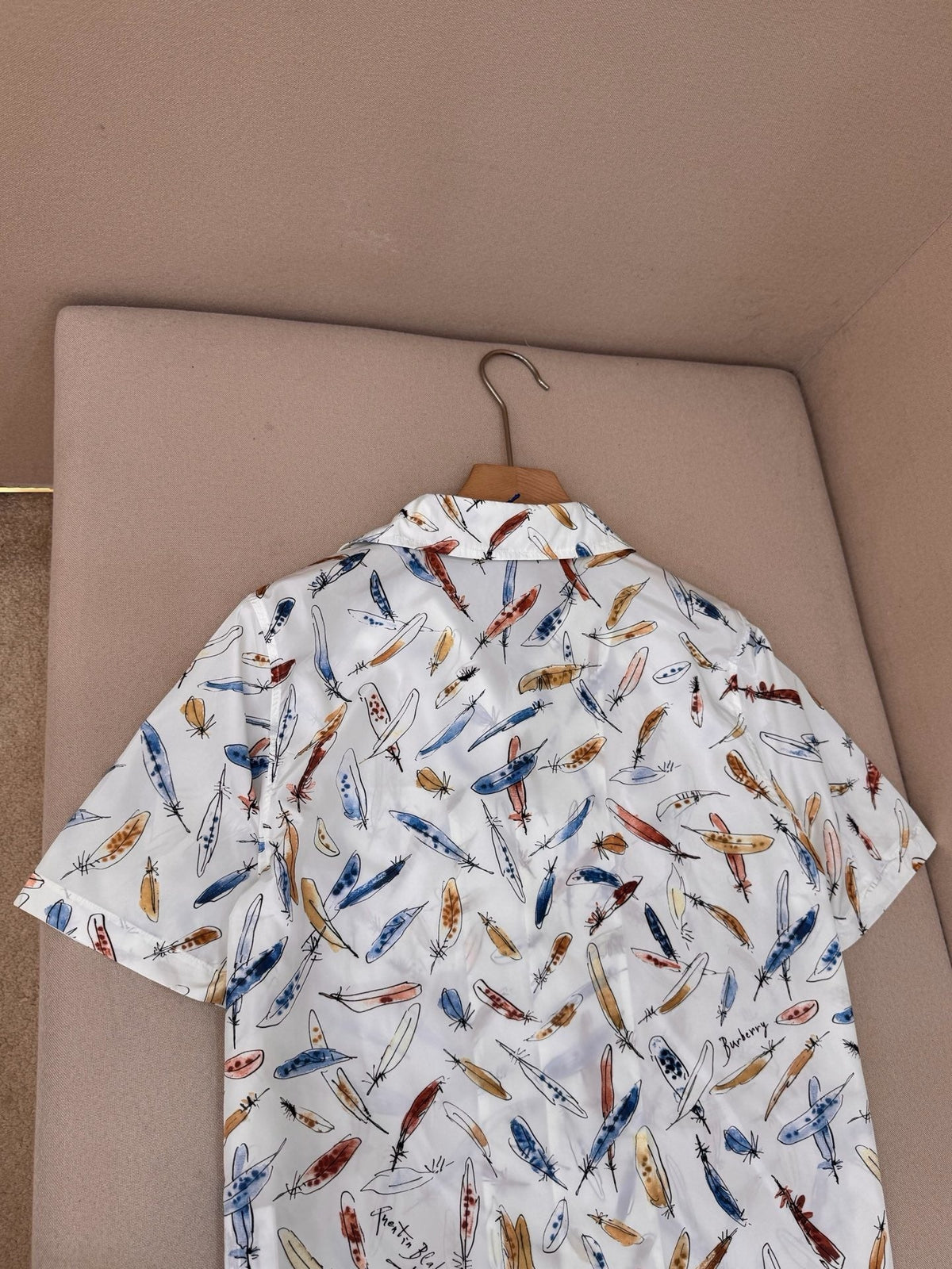 White Silk Print Short-Sleeve - Men's