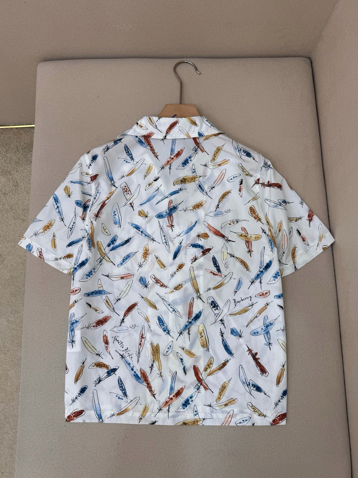White Silk Print Short-Sleeve - Men's